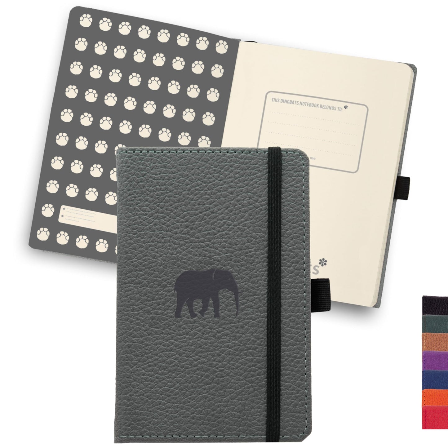 Dingbats* - Wildlife A6 Lined Pocket Notebook - PU Leather Hardcover Small Journal for Work, Travel - Pocket, Elastic Closure, Pen Holder, Bookmark