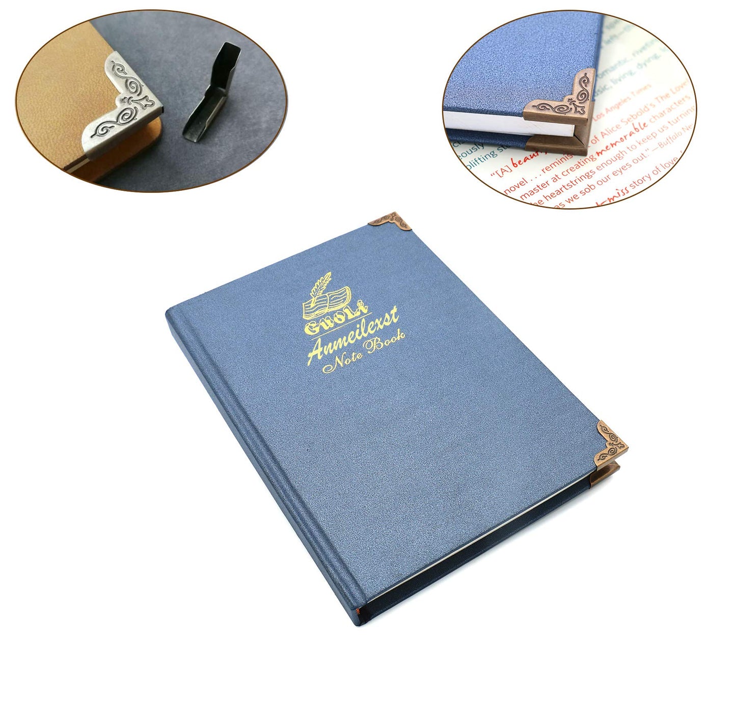 Anmeilexst 32 Pcs Bronze Metal Book Corner, Albums, Books, Notebooks, Scrapbooks, Folders, Etc, Corner Protector.