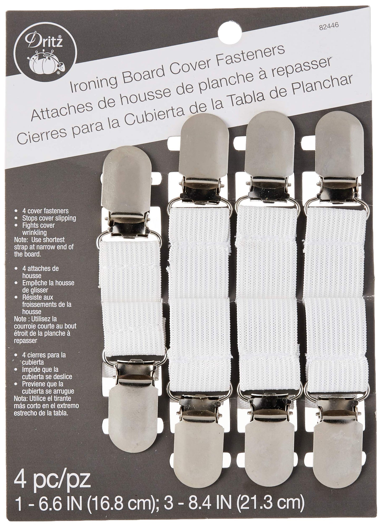 Dritz Clothing Care 82446 Ironing Board Cover Fasteners (4-Count) , White