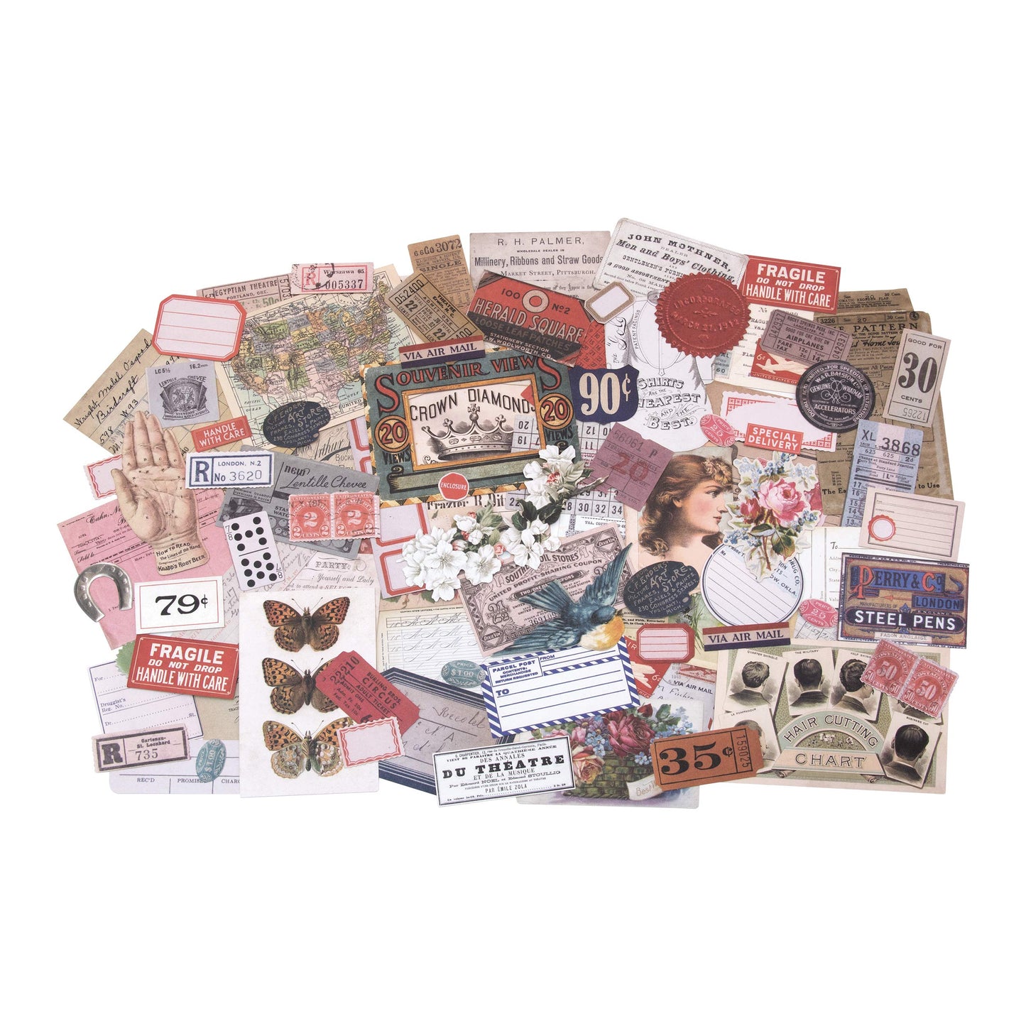 Tim Holtz, Advantus Ephemera Pack Keepsakes Printed Memorabilia, multicolor, Original Version