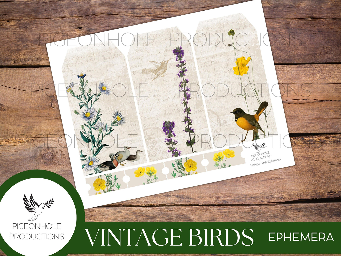 Vintage Birds EPHEMERA, printable, for junk journals, scrapbooking, papercrafts, cardmaking, tags, ephemera