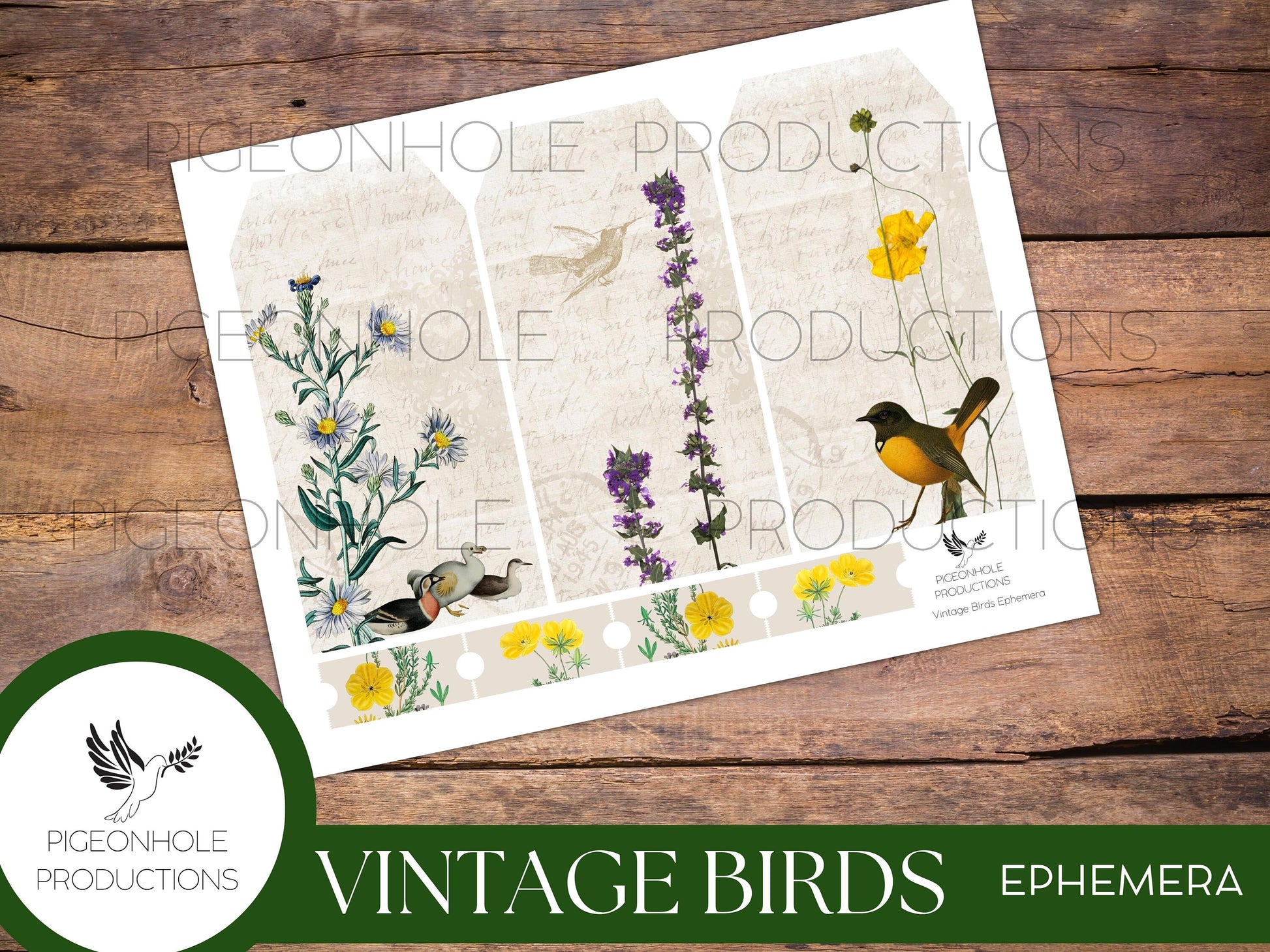 Vintage Birds EPHEMERA, printable, for junk journals, scrapbooking, papercrafts, cardmaking, tags, ephemera