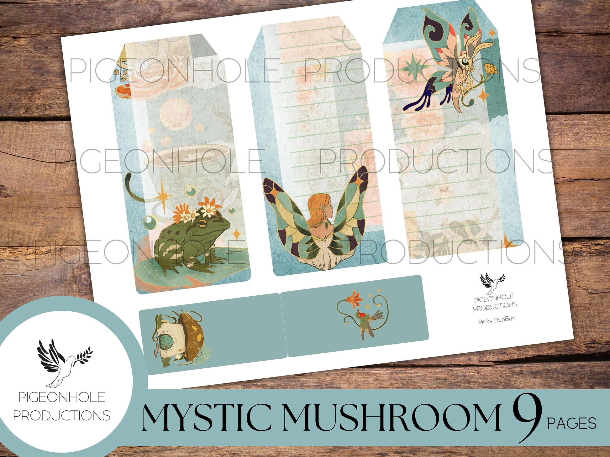 Mystic Mushroom Junk Journal EPHEMERA—PRINTABLE—magical, mystical Boho journal elements—tags, labels, pockets, tickets, more!