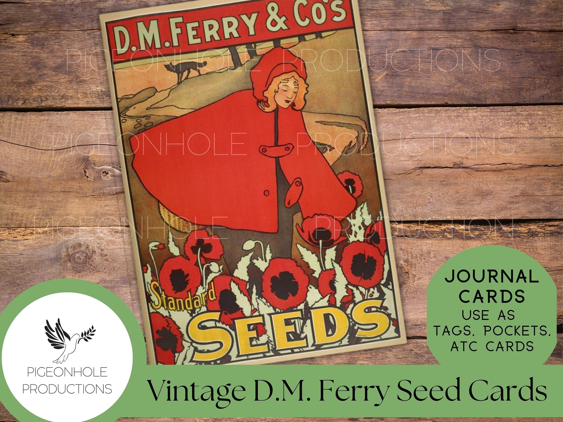 D.M. Ferry Seed Journal Cards, PRINTABLE, vintage advertising for the D.M. Ferry Seeds Company to use as journal cards, tags, pockets