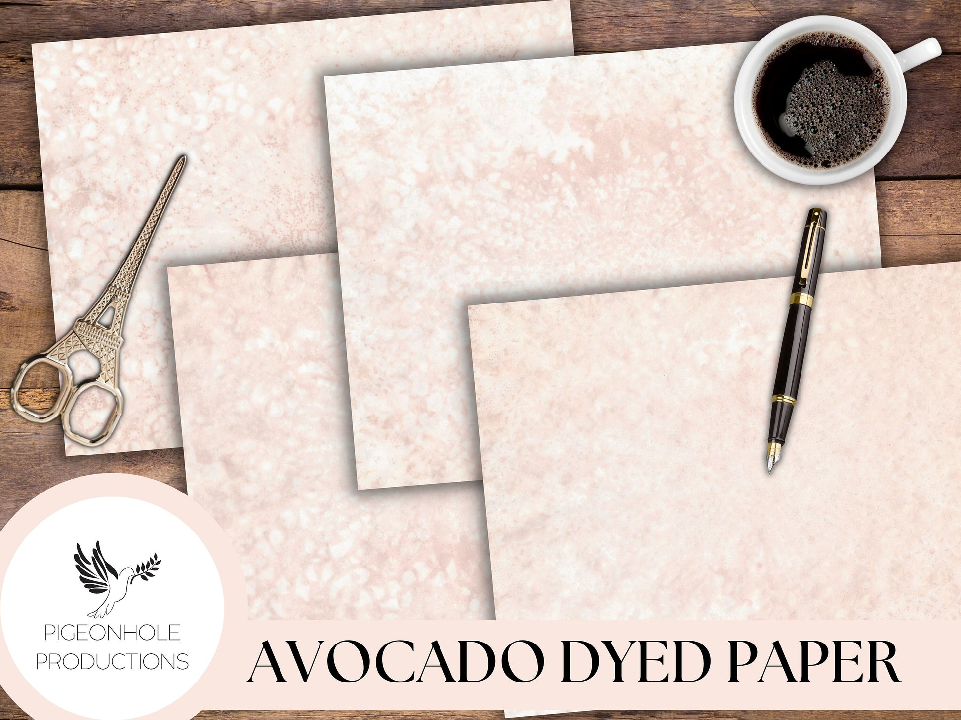 Pink Avocado Dyed Papers—PRINTABLE—16 sheets pink mottled, some lace, some purple mottling, rustic, primitive, eco dyed—for papercrafts