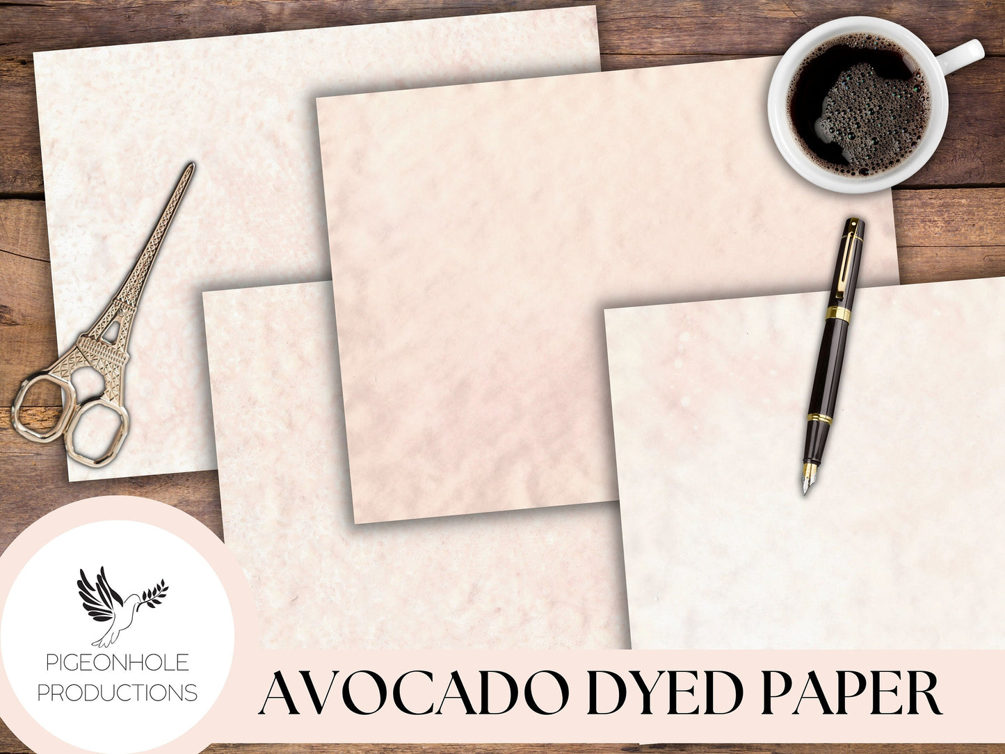 Pink Avocado Dyed Papers—PRINTABLE—16 sheets pink mottled, some lace, some purple mottling, rustic, primitive, eco dyed—for papercrafts