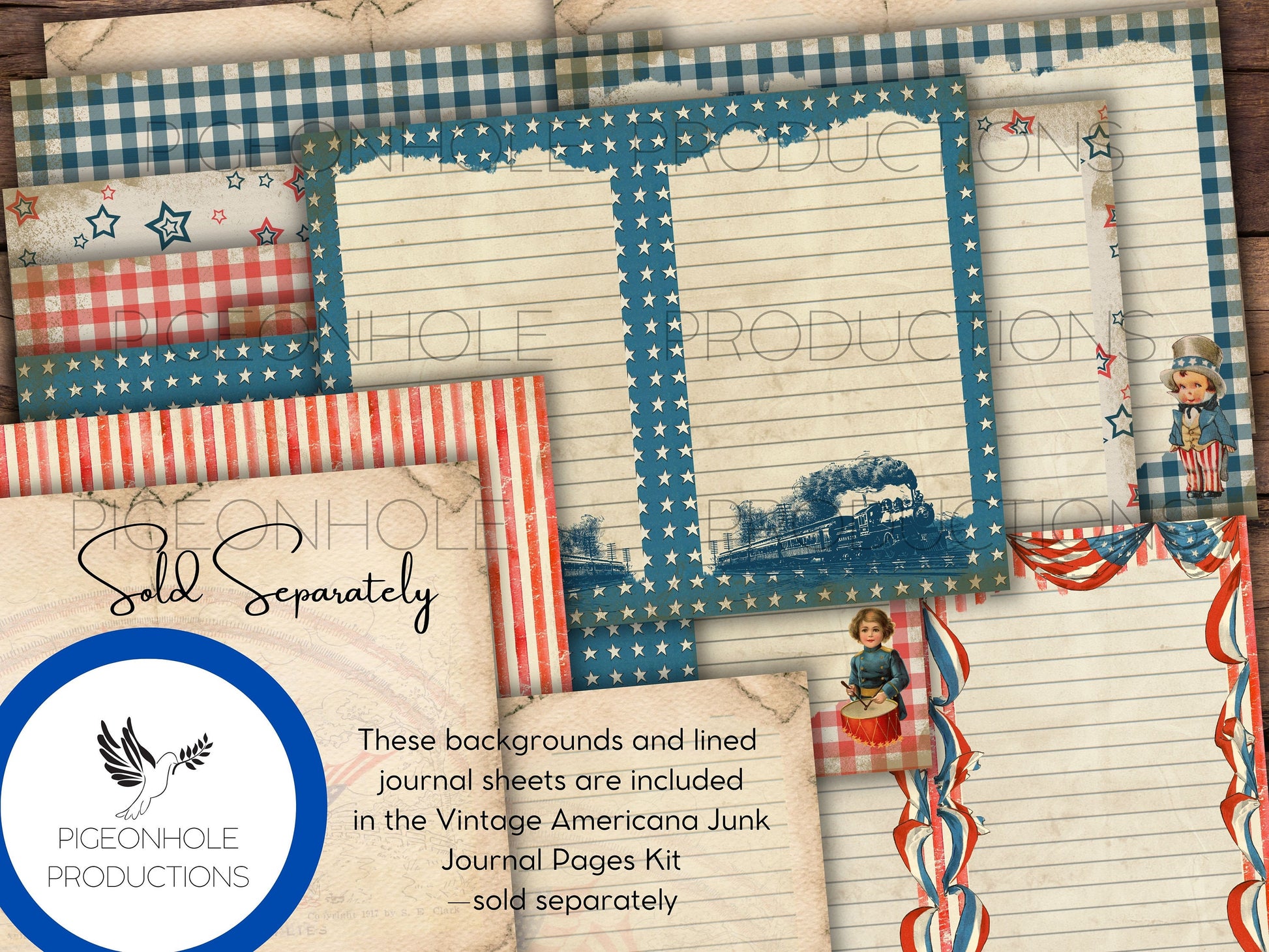 Vintage Americana Junk Journal Cards, PRINTABLE, 40 nostalgic cards for journaling cards, ephemera, scrapbooking, card making, paper crafts