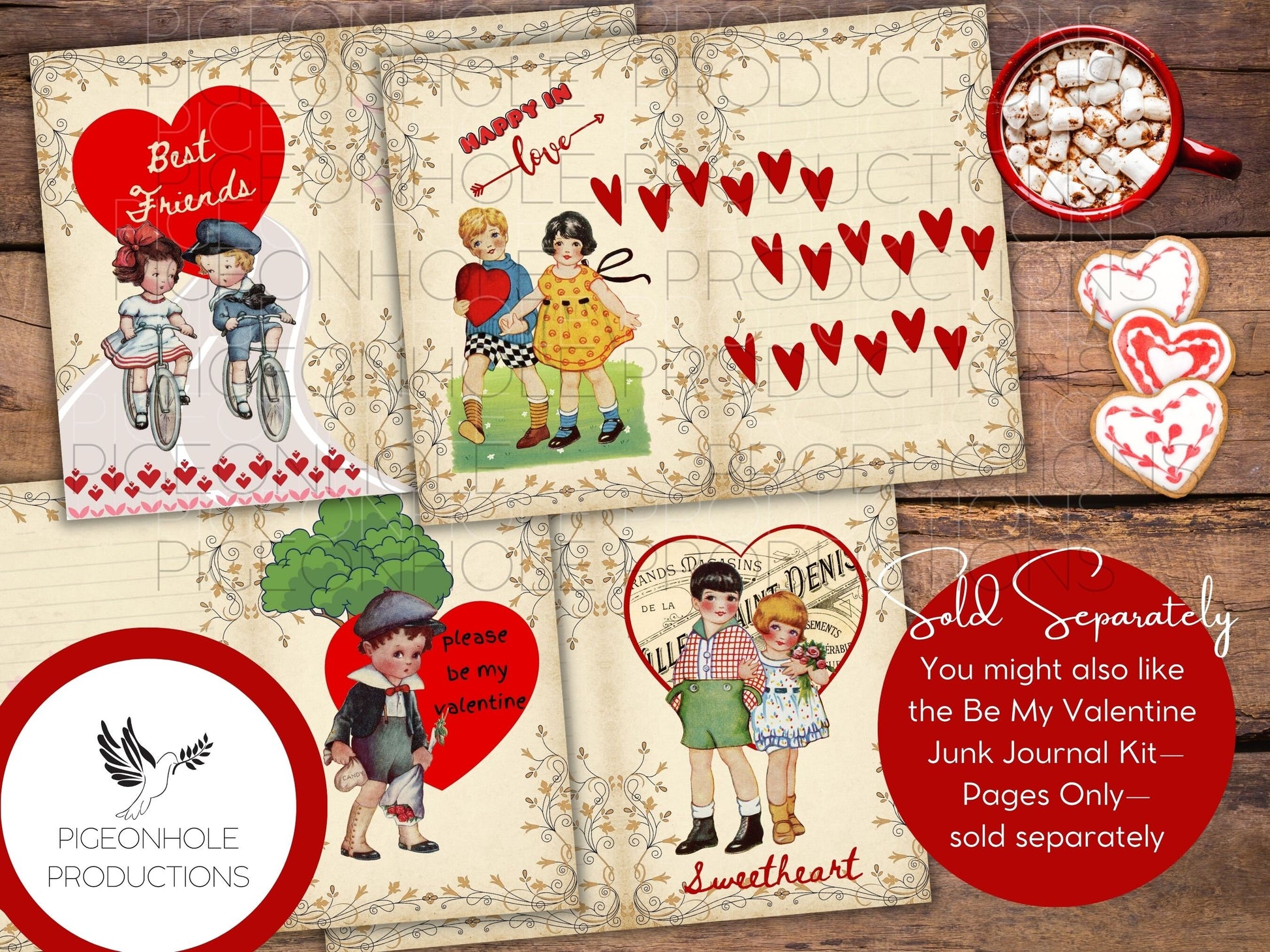 Valentine Doodle Cards & Envelopes, PRINTABLE, 24 cards, includes envelope (print as many as you need), approx. 2.5" x 3.5", great for kids!