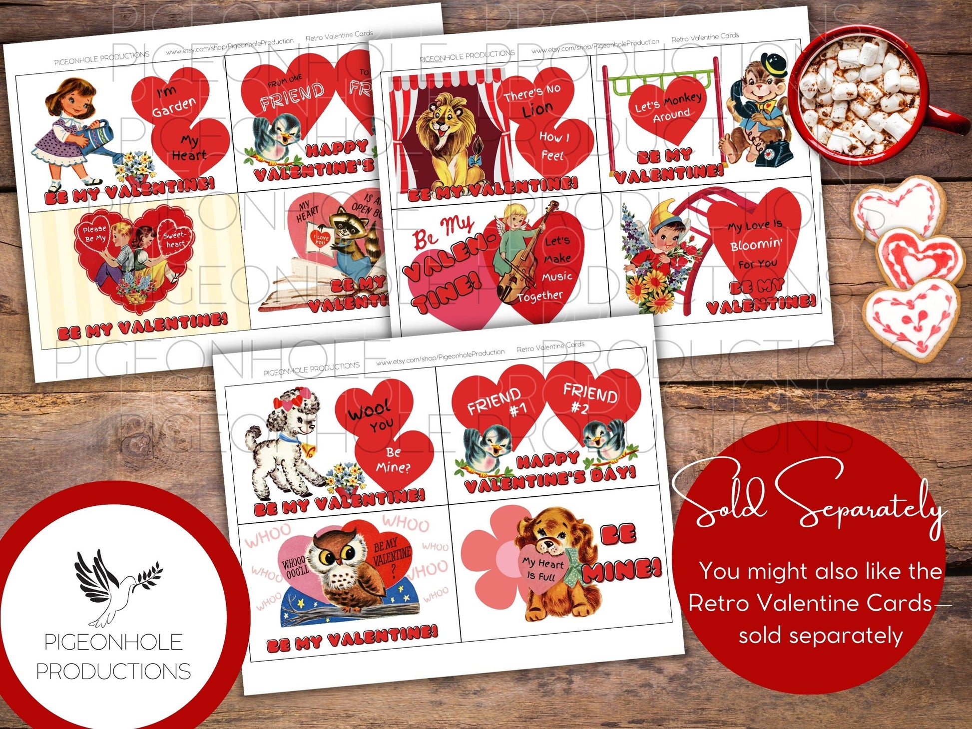Valentine Doodle Cards & Envelopes, PRINTABLE, 24 cards, includes envelope (print as many as you need), approx. 2.5" x 3.5", great for kids!